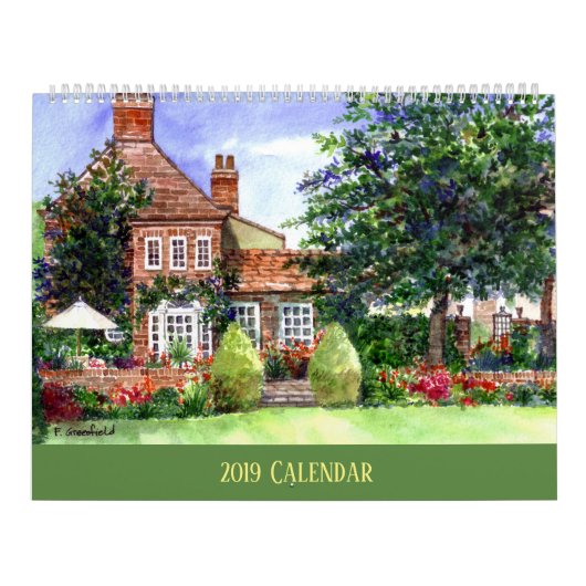 Kalender van de Waterverf van het Landschap schild (Hoes)