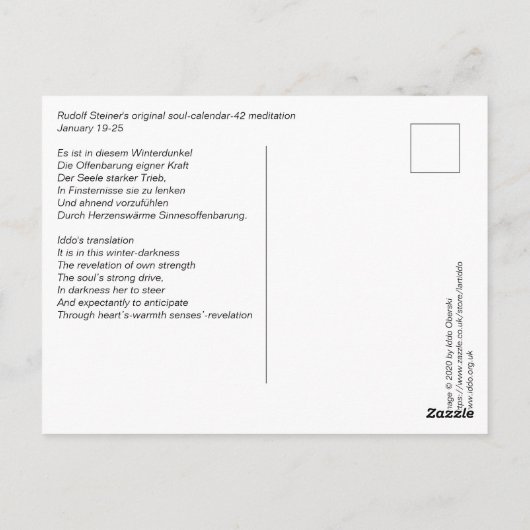 Kalender van de Ziel 42 Briefkaart (Achterkant)