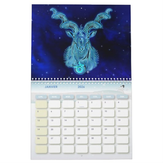 Kalender van de Zodiaque Bleu (Jan 2026)