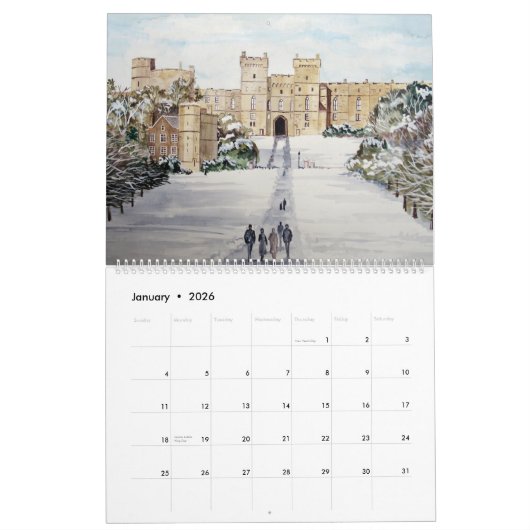 Kalender van Engelse landschapsschilderijen voor W (Jan 2026)