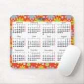 Kalender van Floral 2014 voor het nieuwe jaar Muismat (Met muis)