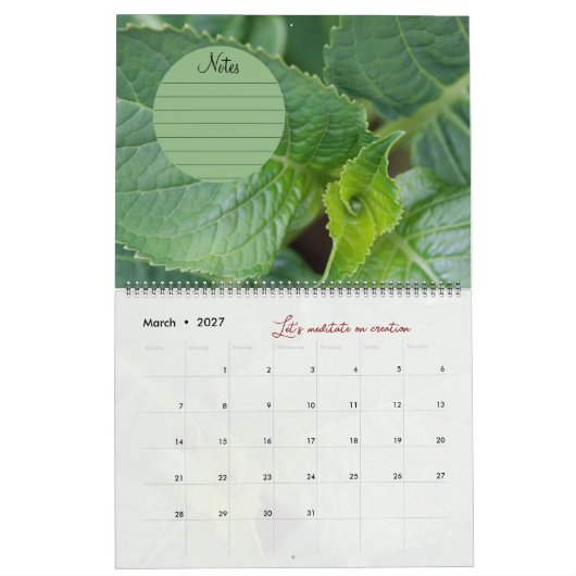 Kalender van God-metgezellen in de tuin: notities (Mar 2027)