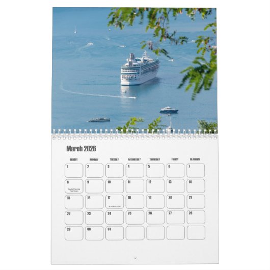 Kalender van het cruiseschip (Mar 2026)