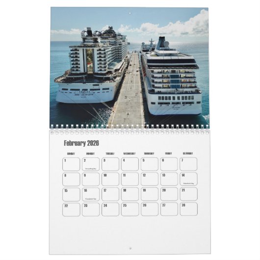 Kalender van het cruiseschip (Feb 2026)