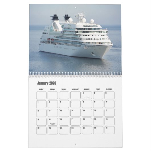 Kalender van het cruiseschip (Jan 2026)