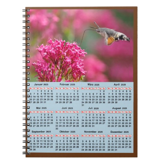 Kalender van het jaar 2025 notitieboek (Voorkant)