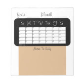 Kalender van het Notitieblok van Month Tan (Voorkant)