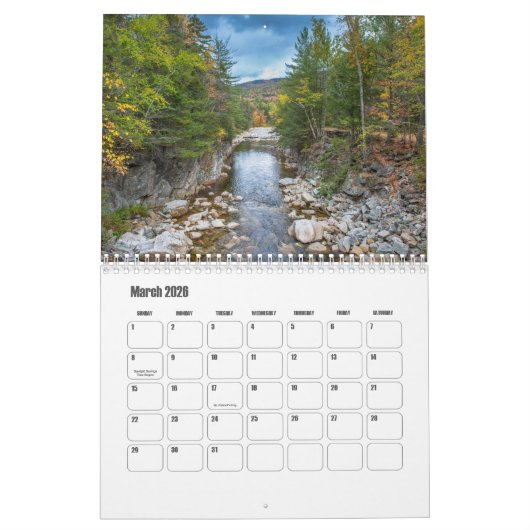 Kalender van New Hampshire en de VS (Mar 2026)