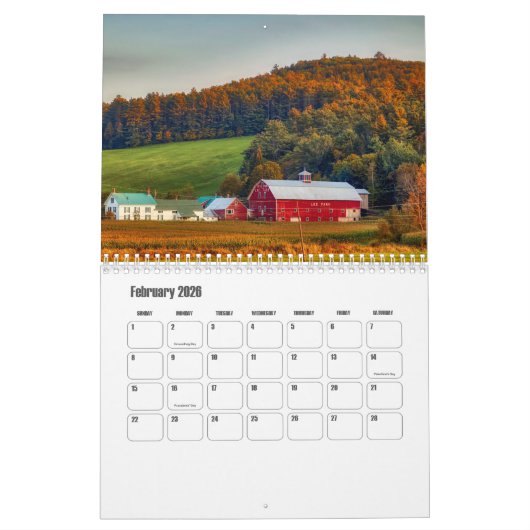 Kalender van New Hampshire en de VS (Feb 2026)