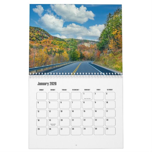 Kalender van New Hampshire en de VS (Jan 2026)