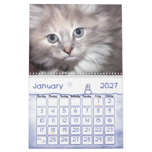 kalender van schattige dieren 2012 (Jan 2027)