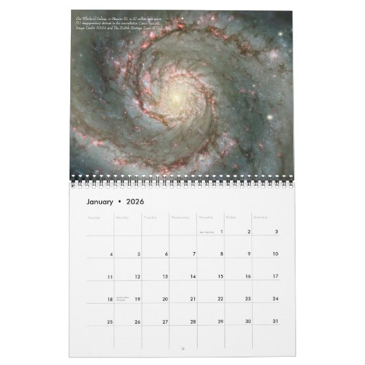 Kalender van sterrenstelsels (Jan 2026)