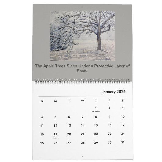 Kalender van waterverf schilderijen van Steven Giv (Jan 2026)