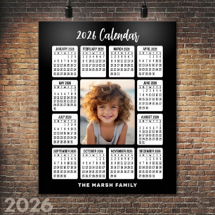 Kalender - Verticale foto in het midden zwart Poster