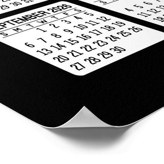 Kalender - Verticale foto in het midden zwart Poster (Hoek)