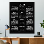 Kalender - volledig jaar uitzicht verticaal - Zwar Foto Afdruk<br><div class="desc">Zwart-wit - Een minimale, elementaire kalender van 12 maanden met een effen kleurachtergrond. Een standaard zoek je kantoor of schoolkluisje. De doopvonten zijn eenvoudig te lezen, en de kleuren kunnen worden veranderd. — Als je het gebied van de aanpassing opent, zal het naar je toe gaan naar een geavanceerd ontwerpgebied...</div>