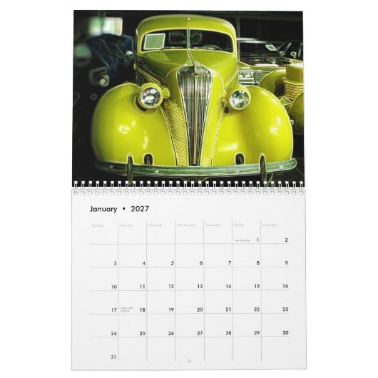 Kalender voor 2015 voor de auto (Jan 2027)