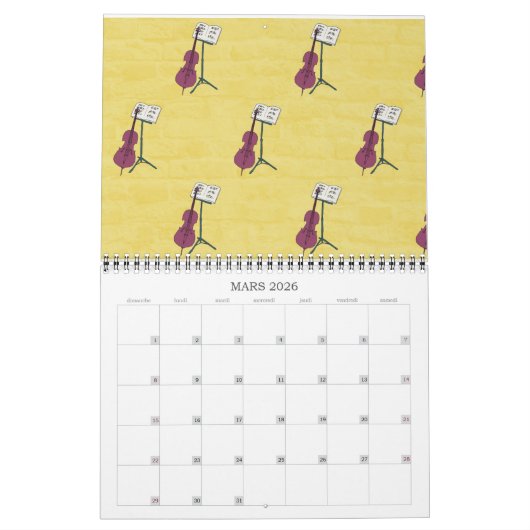 Kalender voor 2019 cello (Mar 2026)