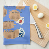 Kalender voor 2023 Rond de Tea Gossip Teacups Theedoek (Quarter Fold)