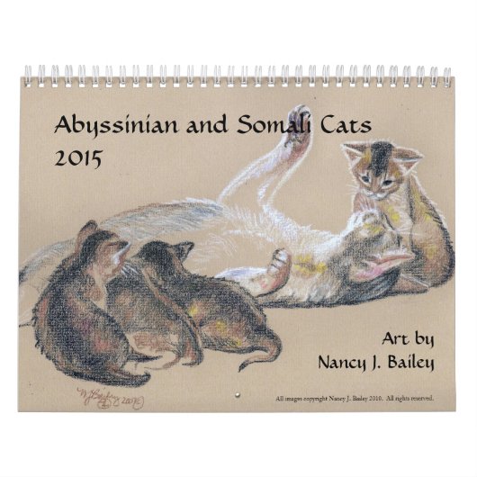 Kalender voor Abyssische en Somalische katten 2015 (Hoes)