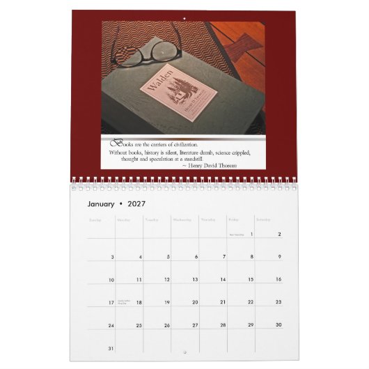 Kalender voor boekliefhebbers (Jan 2027)