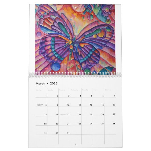 Kalender voor Butterfly 2019 van Timothy Orikri (Mar 2026)