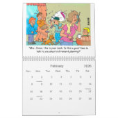 kalender voor cartoons met cadeau aan BANK/FINANCI (Feb 2026)