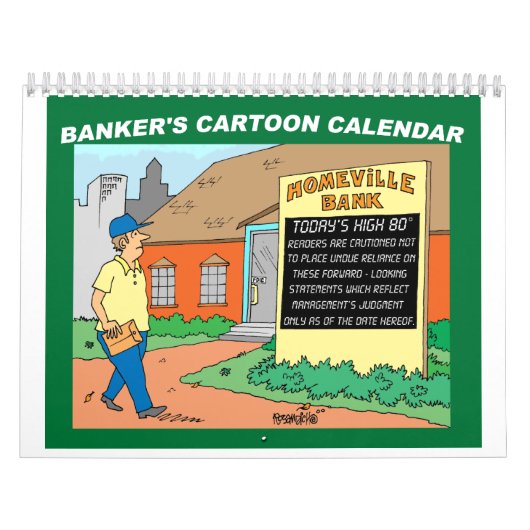 kalender voor cartoons met cadeau aan BANK/FINANCI (Hoes)
