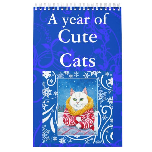 kalender voor Cute Cat art-illustraties (Hoes)