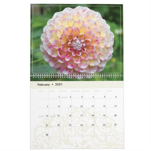 Kalender voor de muur van Dahlias 2020 (Feb 2021)