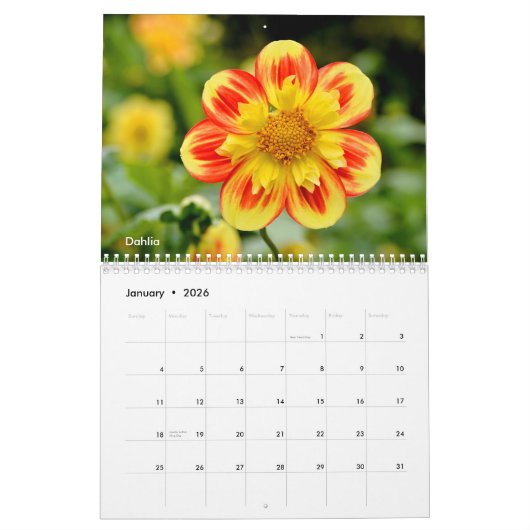 kalender voor diverse bloemen (Jan 2026)