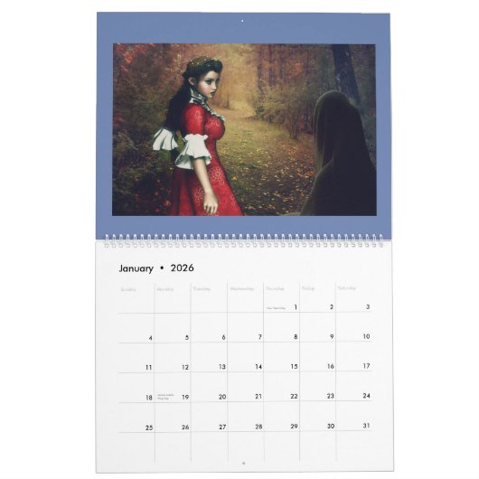 Kalender voor fairies en Fantasy 2018 (Jan 2026)