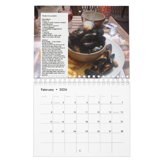 kalender voor Franse recepten (Feb 2026)