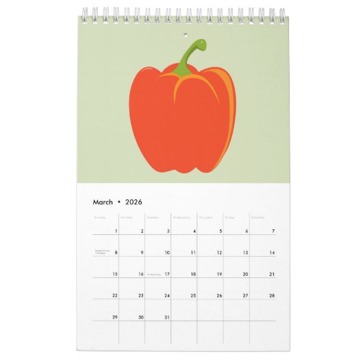 Kalender voor fruit en Veggie (Mar 2026)
