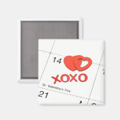 Kalender voor hartenmagneet magneet (Voorkant / Achterkant)