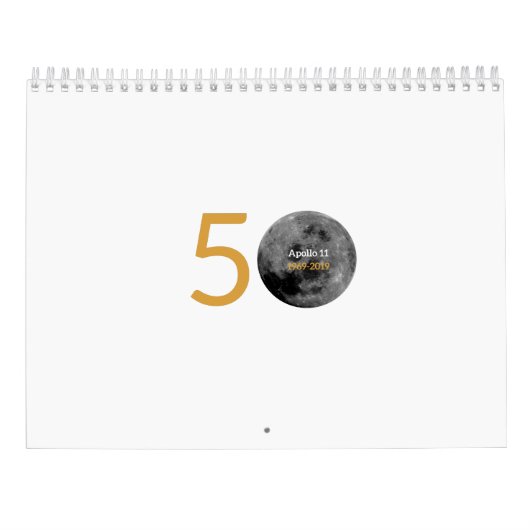 Kalender voor het Apollo 11 50ste Jubileum. (Achterkant)