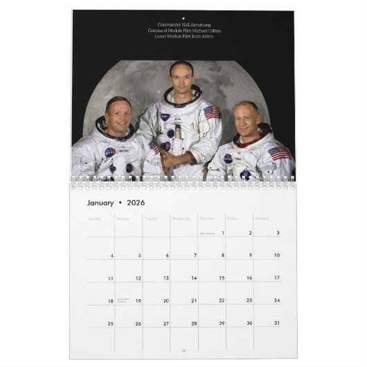 Kalender voor het Apollo 11 50ste Jubileum. (Jan 2026)