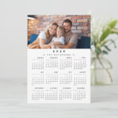 Kalender voor het hele jaar 2026 met foto feestdagenkaart (Staand voorkant)