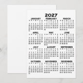 Kalender voor het hele jaar - Basis Minimaal Kaart (Voorkant / Achterkant)