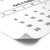 Kalender voor het hele jaar met aanpasbare foto  poster (Hoek)