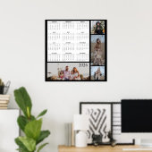 Kalender voor het hele jaar met aanpasbare fotocol poster (Thuiskantoor)