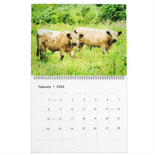 Kalender voor het schilderen van de Waterverf van  (Feb 2026)