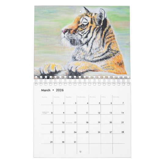 Kalender voor het schilderen van dieren en vogels (Mar 2026)