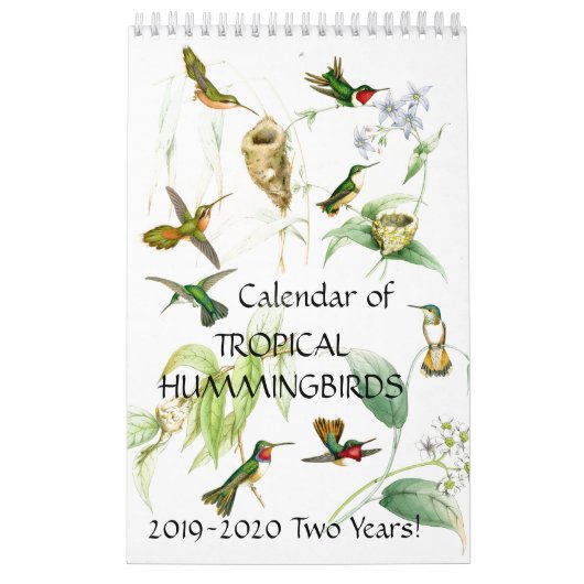 Kalender voor Hummingbird Birds Flower Animal 2019 (Hoes)