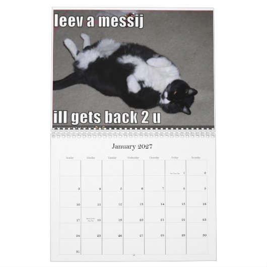 kalender voor icanhascheezburger (Jan 2027)