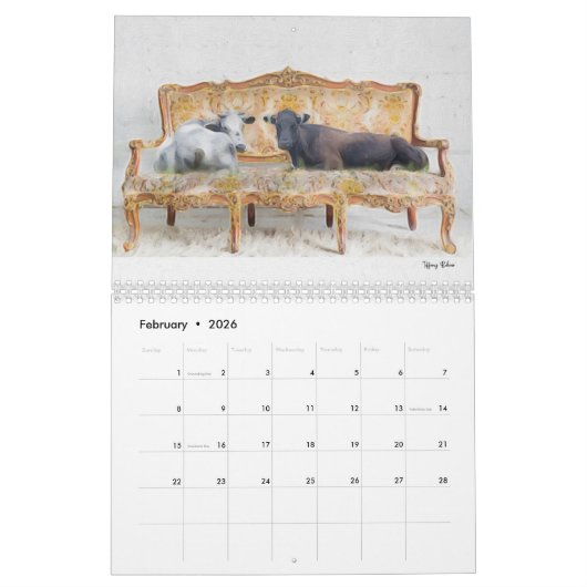Kalender voor Koeien in ballingschap door Tiffany  (Feb 2026)