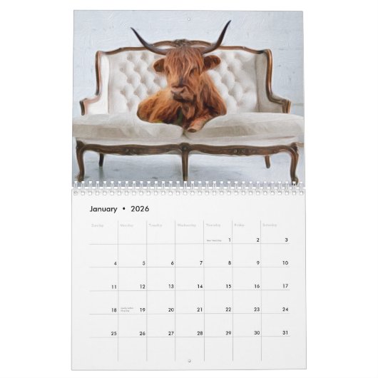 Kalender voor Koeien in ballingschap door Tiffany  (Jan 2026)