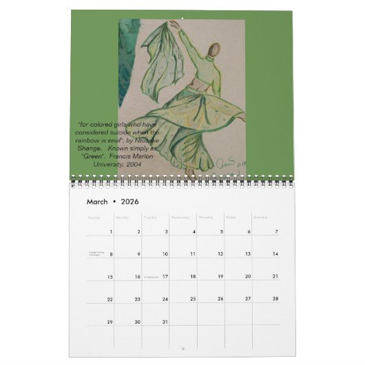 Kalender voor kostuumrenderingen (Mar 2026)