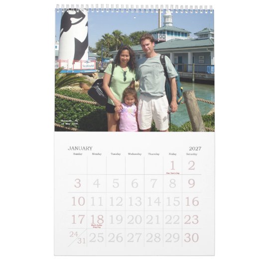 kalender voor Le familie (Jan 2027)