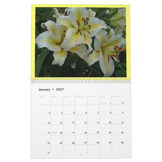 Kalender voor probleemloos gelilies - wijzig het j (Jan 2027)